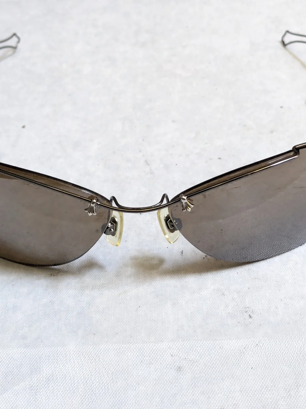 Chrome Hearts 'D.P.I' Sunglasses Brown Lenses Cross Sterling Silver Oval